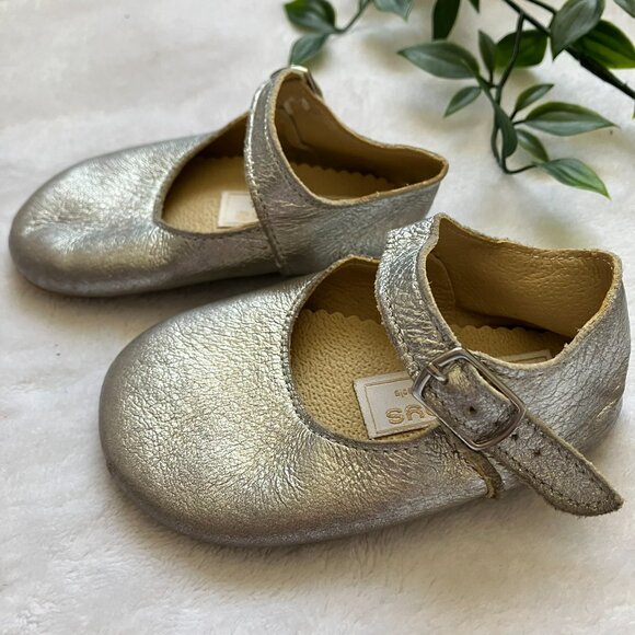 Early Days Baby Shoes Size 2 Silver Leather Mary Janes | UK Classic Style GUC - Picture 6 of 16